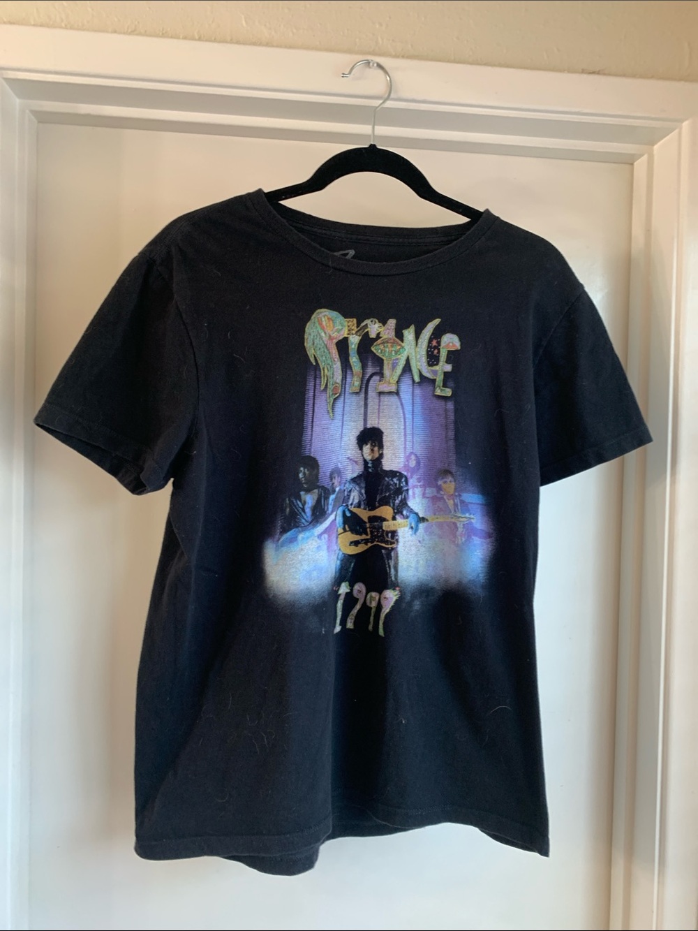 Prince Purple Rain Men's Graphic T-Shirt Size M Black Rock Band Music Tee